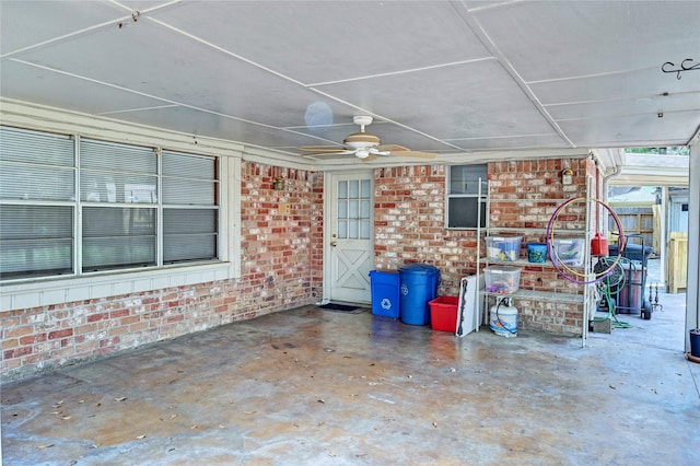 view of patio with a ceiling fan