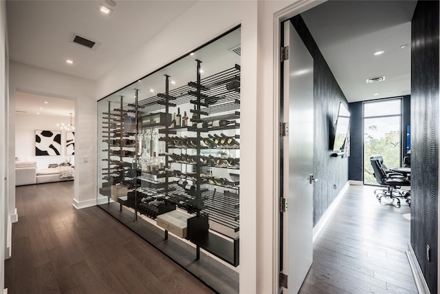 2710 Steel St Unit 301, Houston, TX 77098 - wine area featuring wood finished floors and recessed lighting