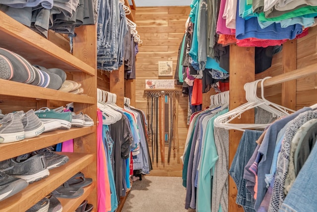 spacious closet featuring carpet