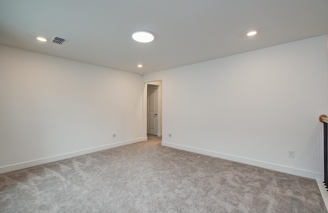 8815 Drysdale River Rd, Cypress, TX 77433 - unfurnished room featuring baseboards, light carpet, recessed lighting, and visible vents