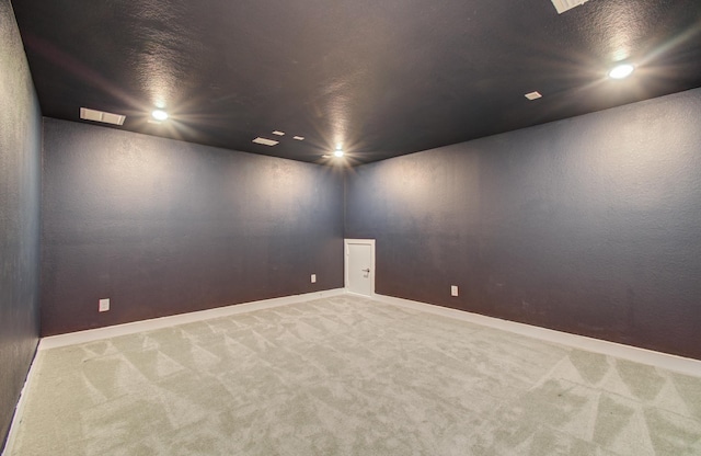 8815 Drysdale River Rd, Cypress, TX 77433 - empty room with carpet flooring, recessed lighting, baseboards, and visible vents
