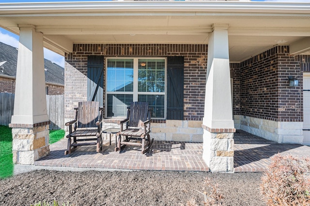 23414 Bracino Lake Dr, Katy, TX 77493 - view of patio featuring fence and covered porch