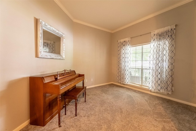 834 Arbor Pne, Tomball, TX 77375 - sitting room featuring ornamental molding, carpet, and baseboards