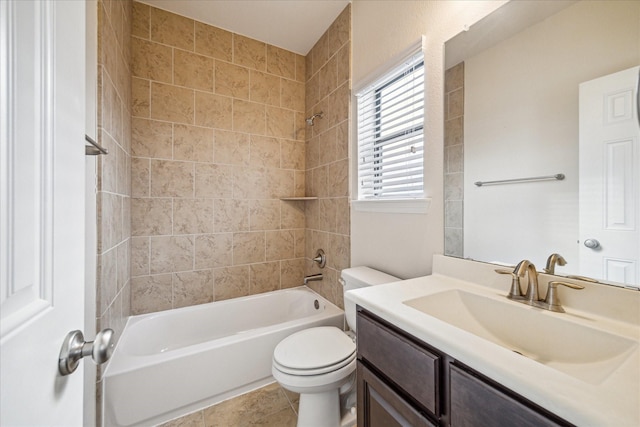 2707 Kings Retreat Cir, Kingwood, TX 77345 - bathroom with vanity, toilet, and  shower combination