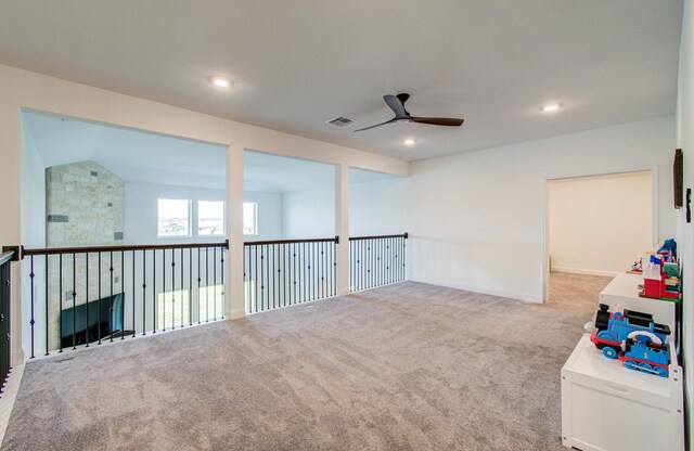 19018 Valentine Padlock Cir, Tomball, TX 77377 - unfurnished room featuring a ceiling fan, carpet, and recessed lighting