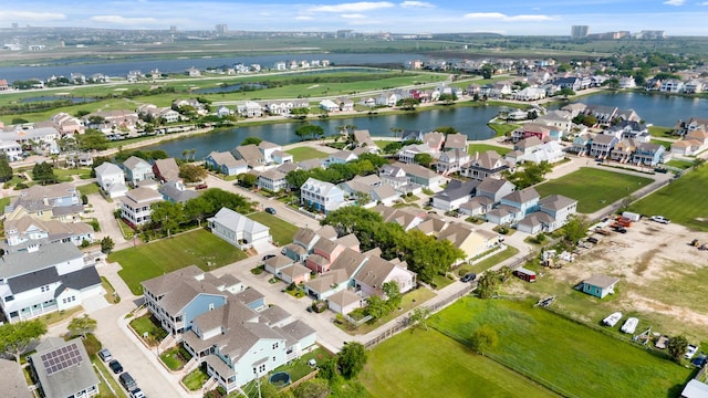 8 Latitude Ln, Galveston, TX 77554 - aerial view with a water view and a residential view