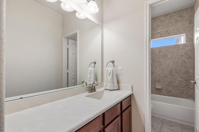 full bath featuring vanity, toilet, and tile patterned floors