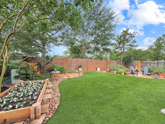 view of yard featuring a vegetable garden
