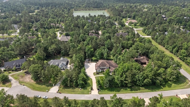 26111 Upper Beacon Pl, Montgomery, TX 77316 - aerial view with a residential view, a view of trees, and a water view