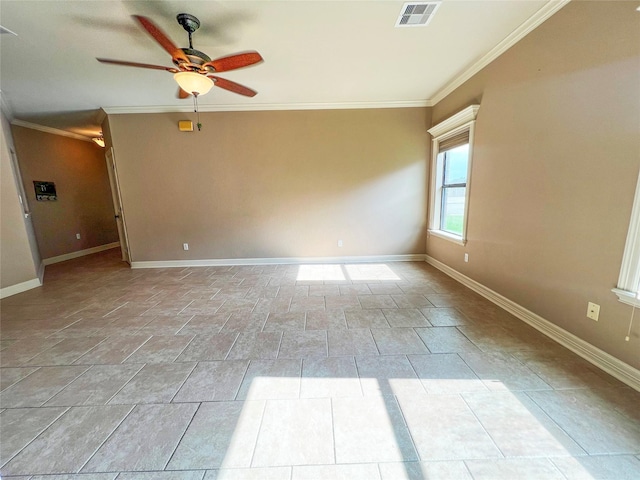 110 Hummingbird Ct, Richwood, TX 77566 - empty room featuring ceiling fan, visible vents, and baseboards
