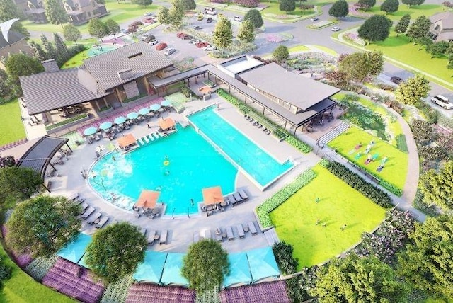 23611 Blackhaw Blossom Ln, Katy, TX 77493 - aerial view of a pool area
