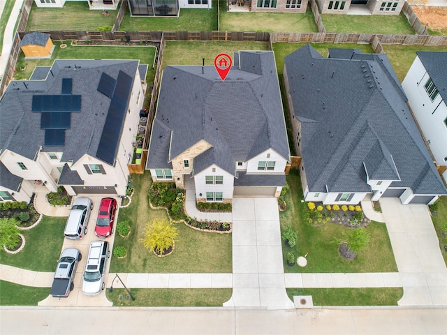 drone / aerial view featuring a residential view