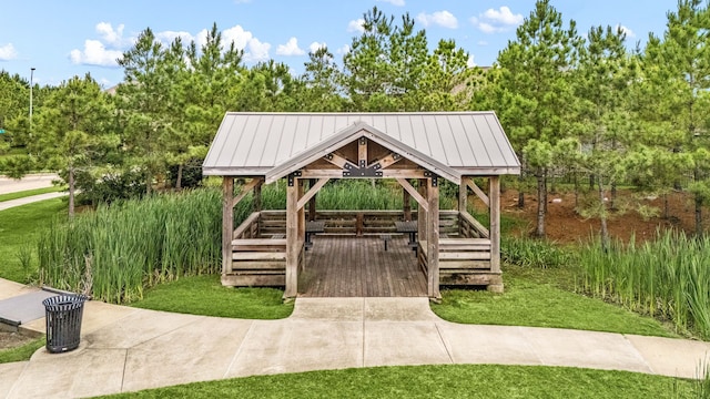 view of community with a gazebo