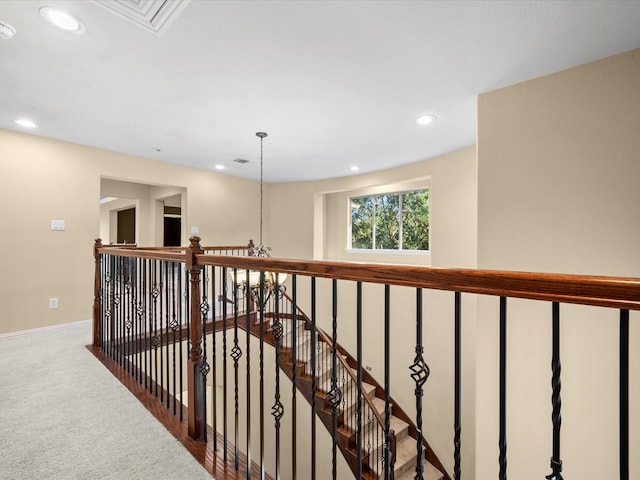 17306 Lake Chelan Ln, Humble, TX 77346 - hallway featuring recessed lighting, carpet flooring, baseboards, and visible vents