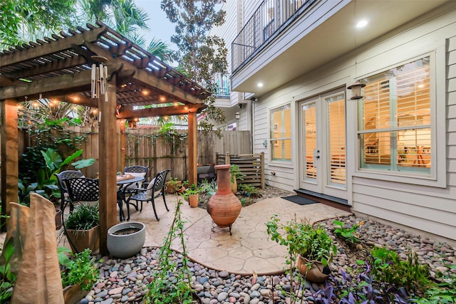 5336 Inker St, Houston, TX 77007 - view of patio / terrace with outdoor dining area, fence, and a pergola