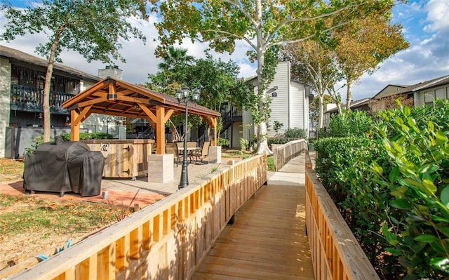 view of community with a gazebo