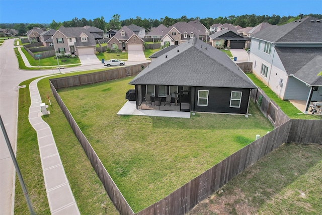 bird's eye view with a residential view