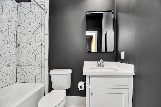 2303 Yupon St, Houston, TX 77006 - bathroom featuring vanity, shower / bath combination, and toilet