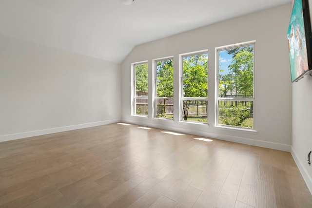 21873 Otter Point Ln, Porter, TX 77365 - empty room featuring baseboards, plenty of natural light, and lofted ceiling