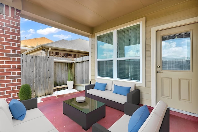 23134 Quiet Heron Ct, Katy, TX 77493 - view of patio / terrace with outdoor lounge area and fence