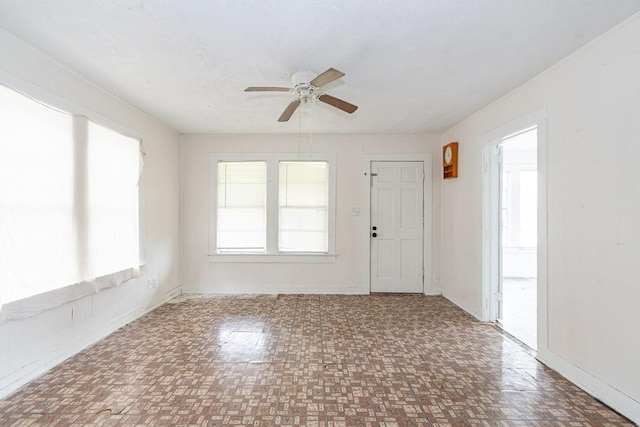 1817 Mcdaniel St, Houston, TX 77093 - empty room featuring a ceiling fan and baseboards