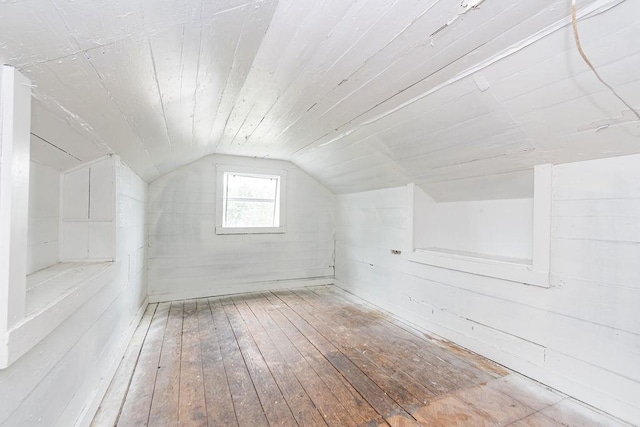 1817 Mcdaniel St, Houston, TX 77093 - additional living space featuring wood ceiling, vaulted ceiling, and hardwood / wood-style flooring