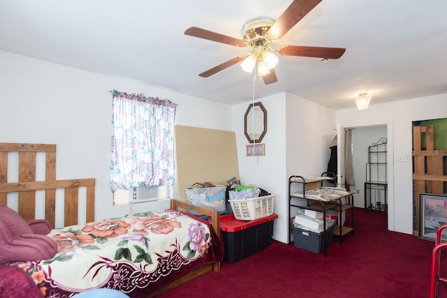 1817 Mcdaniel St, Houston, TX 77093 - carpeted bedroom with ceiling fan and cooling unit