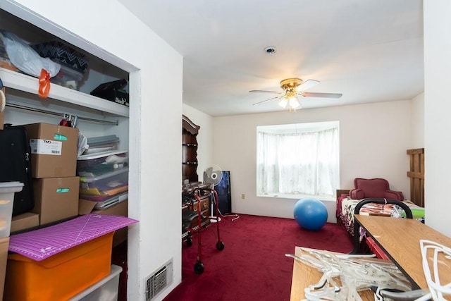 1817 Mcdaniel St, Houston, TX 77093 - bedroom with ceiling fan and carpet