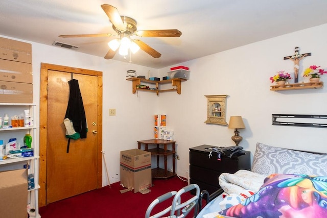 1817 Mcdaniel St, Houston, TX 77093 - bedroom featuring a ceiling fan and visible vents