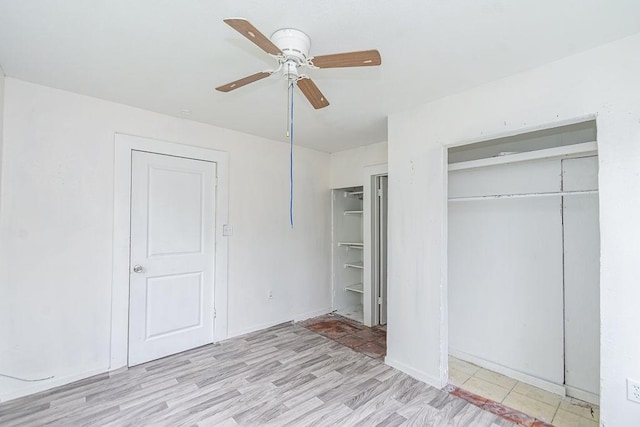 1817 Mcdaniel St, Houston, TX 77093 - unfurnished bedroom featuring a ceiling fan and wood finished floors