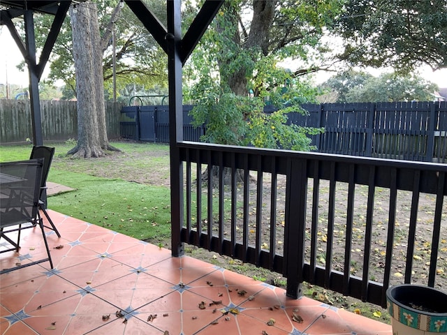 view of patio with a fenced backyard