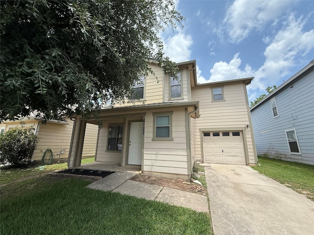 8127 Chancewood Ln, Humble, TX 77338 - view of front of home featuring concrete driveway, an attached garage, and a front yard