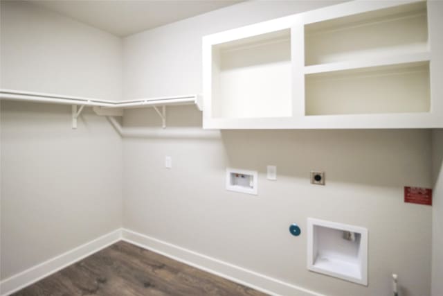 laundry room with washer hookup, gas dryer hookup, laundry area, electric dryer hookup, and baseboards