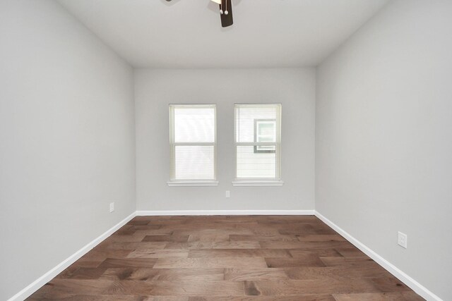 326 Gans St Unit A, Houston, TX 77029 - spare room with baseboards, a ceiling fan, and wood finished floors
