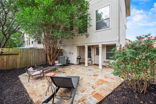 7824 Stoneyway Dr, Houston, TX 77040 - view of patio / terrace featuring central AC unit and fence