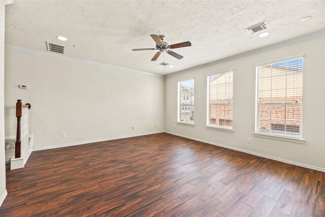 7824 Stoneyway Dr, Houston, TX 77040 - empty room with visible vents, a textured ceiling, plenty of natural light, and ceiling fan