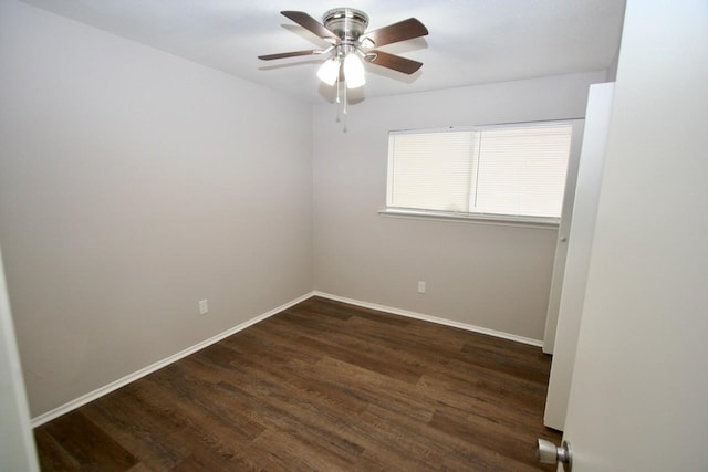 12024 Mighty Oak Dr Unit A, Houston, TX 77066 - unfurnished room with baseboards, ceiling fan, and wood finished floors