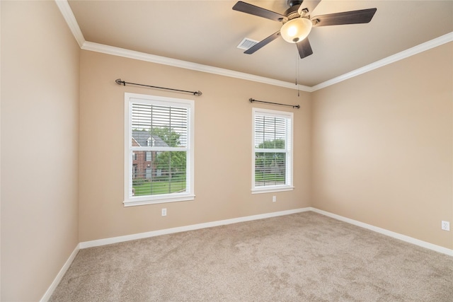 5811 Cimmaron Creek Ct, Spring, TX 77379 - spare room featuring visible vents, ornamental molding, and a wealth of natural light