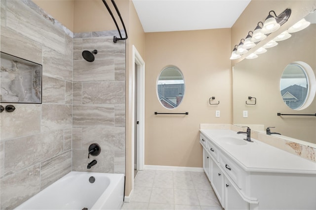 5811 Cimmaron Creek Ct, Spring, TX 77379 - full bathroom with baseboards, bathing tub / shower combination, and vanity