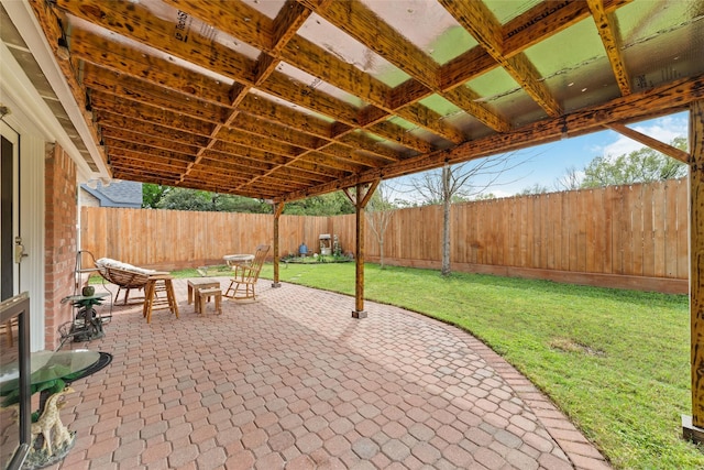 view of patio featuring a fenced backyard
