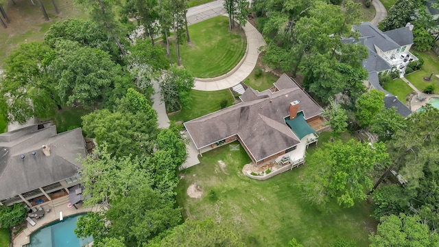5 Highland Hollow Dr, Conroe, TX 77304 - aerial overview of property's location with a pool