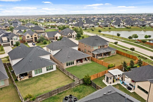 720 Serenity View Ln, Katy, TX 77493 - aerial view of residential area featuring a large body of water