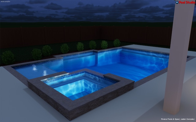 720 Serenity View Ln, Katy, TX 77493 - view of pool featuring a fenced backyard and a pool with connected hot tub