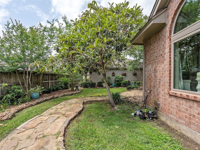 view of yard with fence