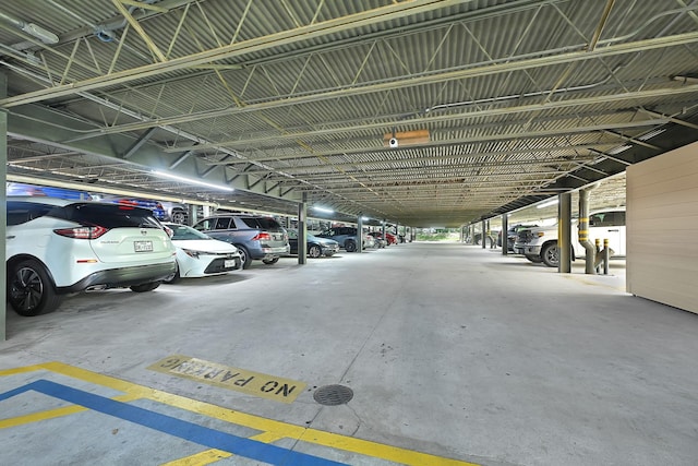 view of parking garage