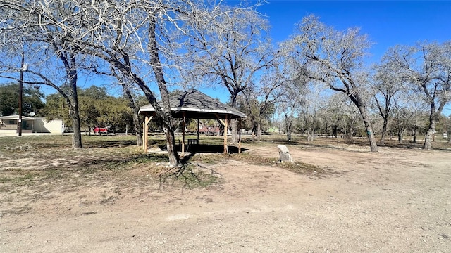 view of yard with a gazebo
