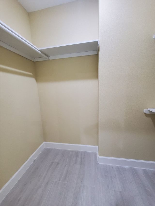 walk in closet featuring wood finished floors