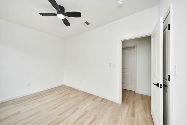 600 Rd 5105, Cleveland, TX 77327 - empty room with ceiling fan, visible vents, baseboards, and light wood-type flooring