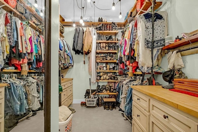 view of walk in closet