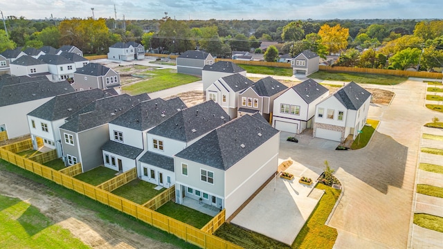 bird's eye view with a residential view
